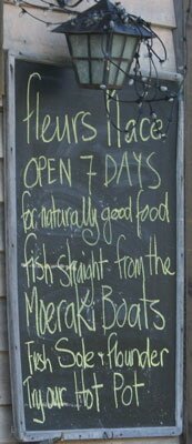 Fleurs Place blackboard